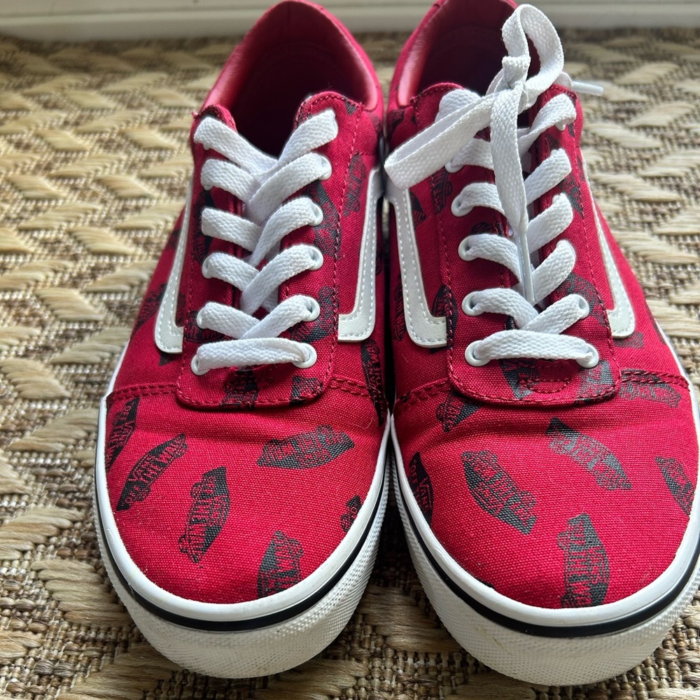 Vans Kids Red and Black Graphic Sneakers